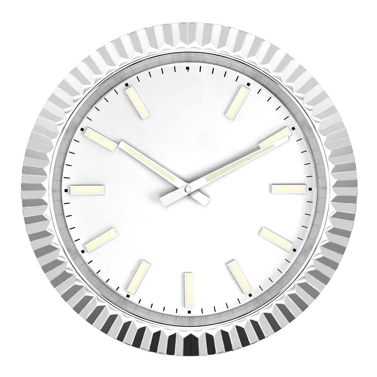 Fluted Bezel "Silver/White"